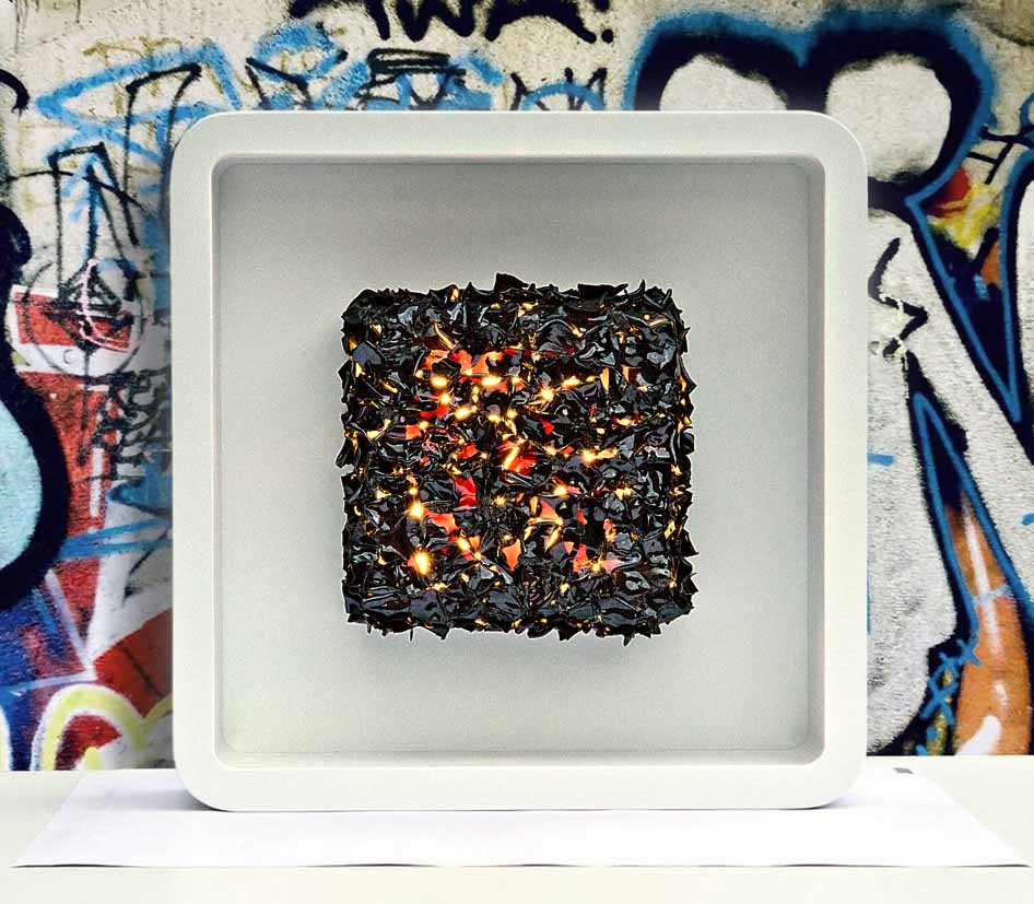 artwork: Kraftfeld Saturn | Collection: Black Matters 53 x 53 x 12 cm